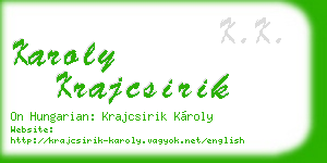 karoly krajcsirik business card
